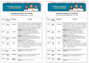 Campo Grande, Data Dia da Semana Disciplina Conteúdo Data Dia