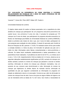 tema livre pesquisa - Associação Brasileira de Odontopediatria