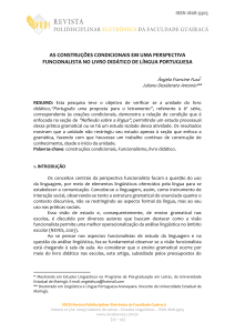 as construções condicionais em uma perspectiva