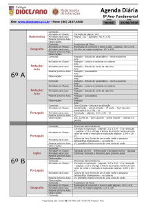 Agenda Diária 6º A 6º B