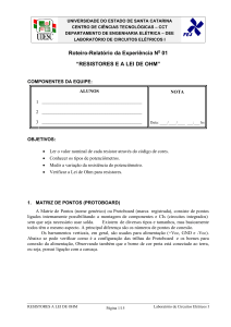 RESISTORES E A LEI DE OHM