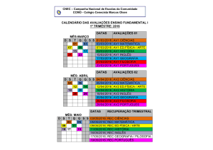 cronograma das avaliações ensino fundamentali