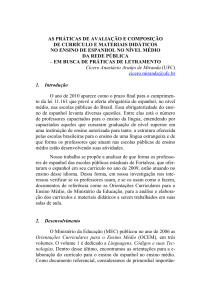 as práticas de avaliação e composição de currículo e materiais