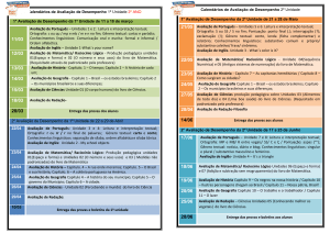 Calendário de Avaliações