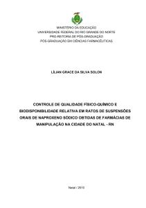 controle de qualidade físico-químico e biodisponibilidade