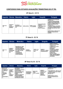 6º Ano A - EF II 7º Ano A - EF II 8º Ano A e B