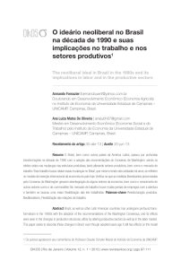 O ideário neoliberal no Brasil na década de 1990 e suas