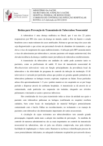 Rotina para Prevenção de Transmissão de Tuberculose Nosocomial