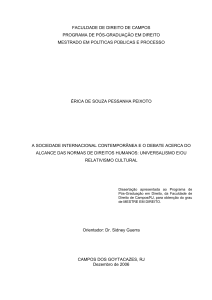 A sociedade internacional contemporânea e o debate acerca do