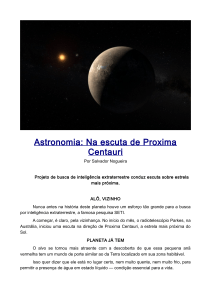 Astronomia: Na escuta de Proxima Centauri