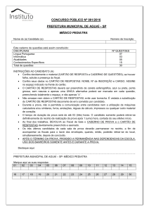 Caderno de Prova Médico Pediatra