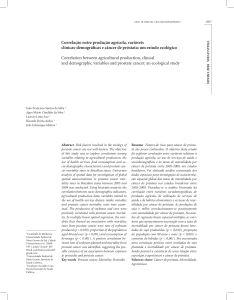 Correlação entre produção agrícola, variáveis clínicas