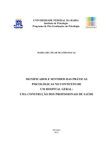 significados e sentidos das práticas psicológicas no contexto de um