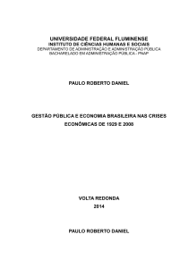 gestão pública e economia brasileira nas crises econômicas de