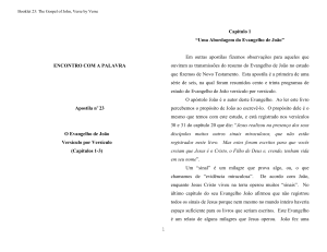 1 ENCONTRO COM A PALAVRA Apostila n 23 O Evangelho de