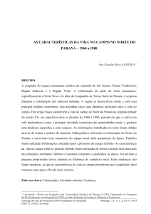 AS CARACTERÍSTICAS DA VIDA NO CAMPO NO NORTE DO