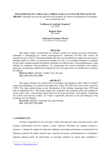 transmissão da variação cambial para as taxas de inflação