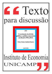 Crescimento da dívida pública e política monetária no Brasil (1991