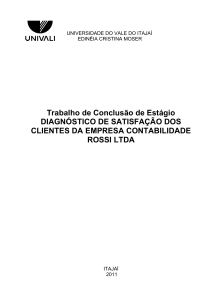 Trabalho de Conclusão de Estágio DIAGNÓSTICO DE