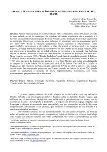 ESPAÇO E TEMPO NA FORMAÇÃO URBANA DE PELOTAS, RIO