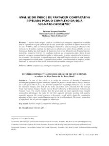 análise do índice de vantagem comparativa revelada para o