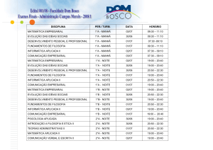 DISCIPLINA PER./ TURM. DATA HORÁRIO MATEMÁTICA