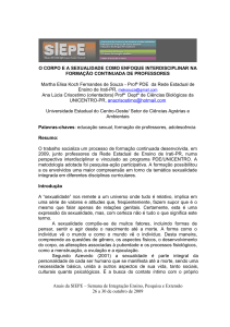 o corpo e a sexualidade como enfoque interdisciplinar na formação