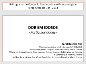 DOR NO IDOSO - Anestesiologia USP