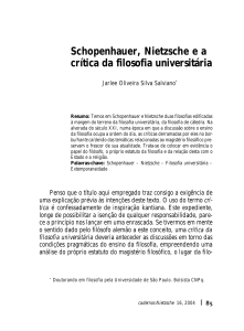 Schopenhauer, Nietzsche e a crítica da filosofia universitária