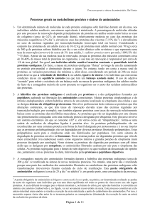 Processos gerais no metabolismo proteico e síntese de aminoácidos