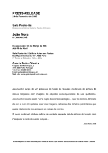 PRESS-RELEASE João Nora - Galeria Pedro Oliveira