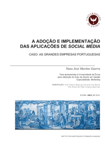 a adoção e implementação das aplicações de social media