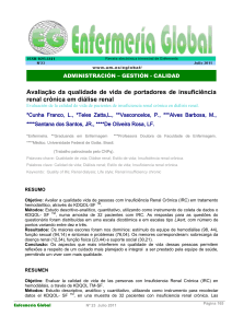 Avaliação da qualidade de vida de portadores de insuficiência renal