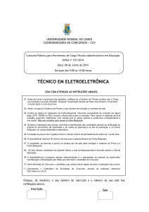 TéCNICO EM ELETROELETRONICA - CCV