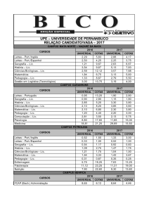 Curso Objetivo - Relação Candidato/Vaga UPE