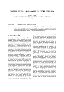 modelo de uma lâmpada hid em psim e simulink