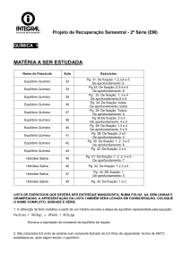 matéria a ser estudada - Integral Paulínia – 2ª Série EM