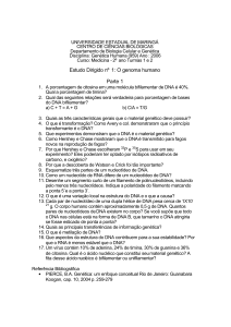 Estudo Dirigido nº 1: O genoma humano Parte 1