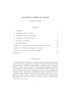 Notas de aula sobre Polinômios de Taylor e Séries de - IME-USP