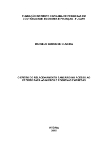 OLIVEIRA, Marcelo Gomes de. O efeito do relacionamento bancário