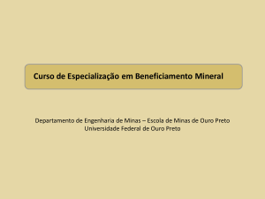 Curso de Especialização em Beneficiamento Mineral