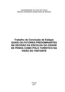 Trabalho de Conclusão de Estágio QUAIS OS FATORES