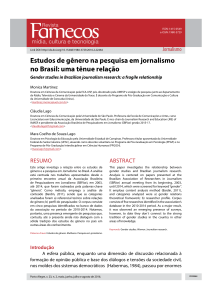 Estudos de gênero na pesquisa em jornalismo no Brasil: uma tênue