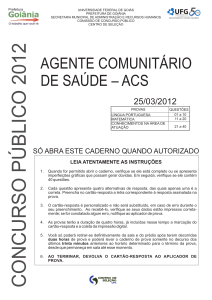 Caderno de Prova - ACS - Prefeitura de Goiânia