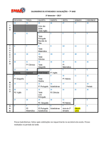 CALENDÁRIO DE ATIVIDADES E AVALIAÇÕES – 7º ANO 1º bimestre