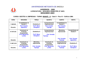 segundo ano - Universidade Metodista de Angola