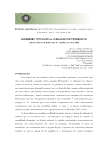 MOBILIDADE POPULACIONAL E RELAÇÕES DE TRABALHO NO