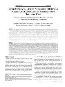 sífilis congênita, gêmeos natimortos e retenção placentária
