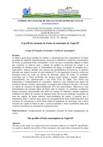 O perfil do consumo de frutas no município de Tupã-SP
