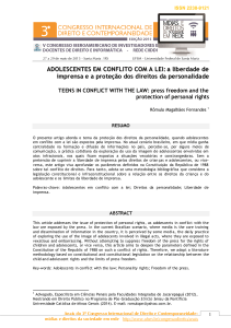 ADOLESCENTES EM CONFLITO COM A LEI: a liberdade